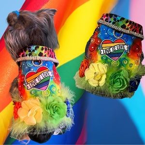 Rainbow 🌈 Dog Pet Vest Custom Made